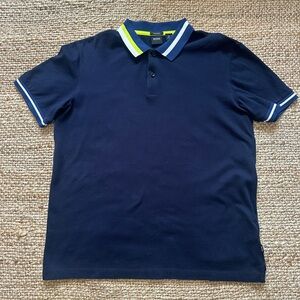 Boss Dark Blue Polo Shirt with White Accents